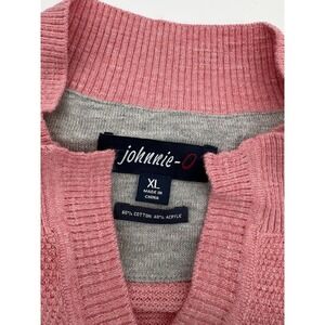 Johnnie O Men's Belmore Confetti Pink Knit V Neck Pullover Sweater, Size XL